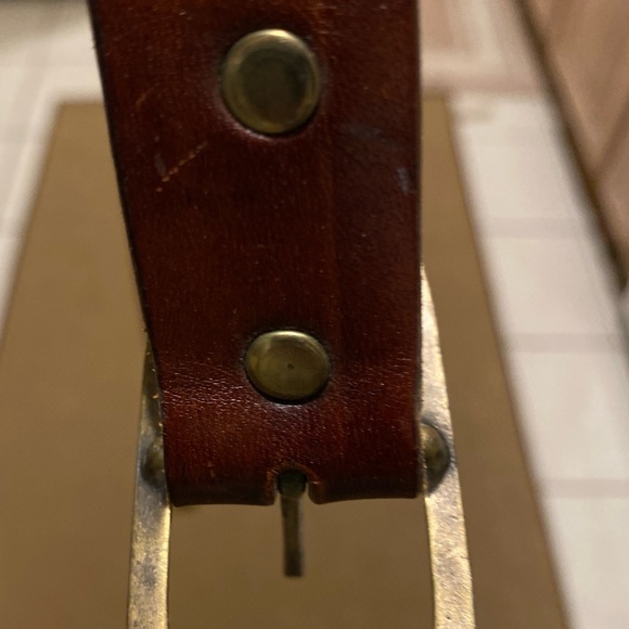 Canale Vintage leather belt brown embossing size S-M - Picture 15 of 17